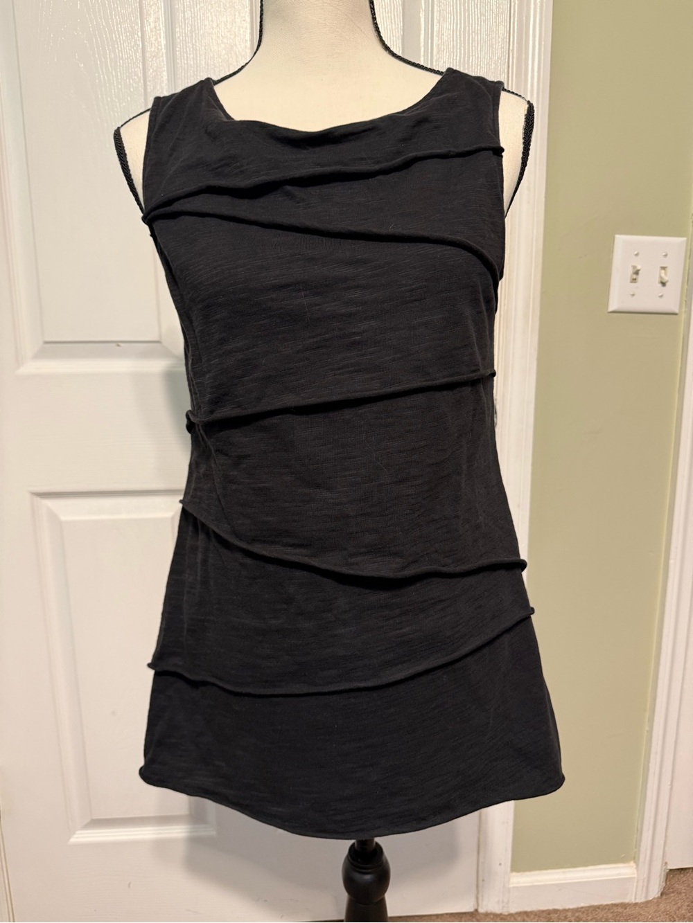 neon buddha Black Layered Sleeveless Tank